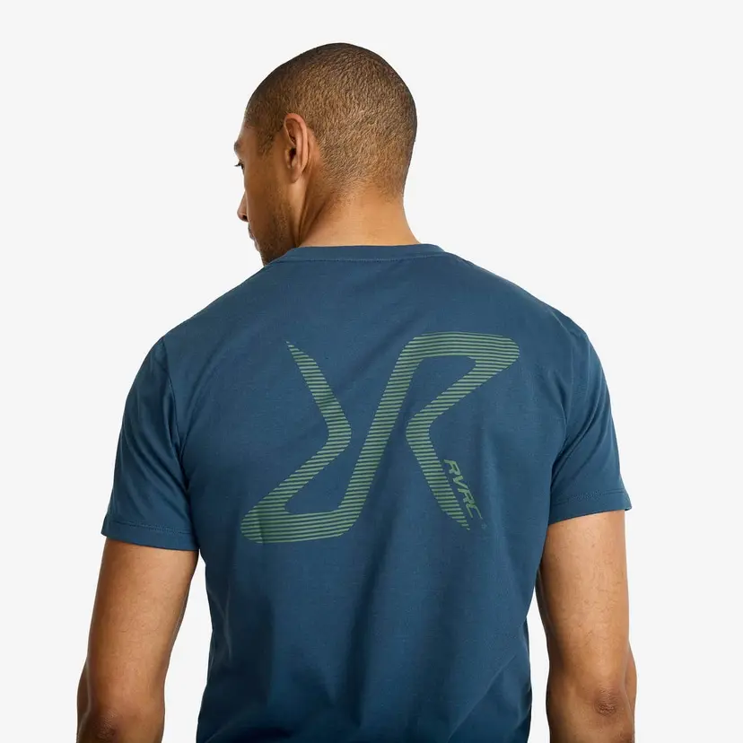 RevolutionRace Easy Graphic Logo T-shirt Slim Fit Herre Moonlit Ocean