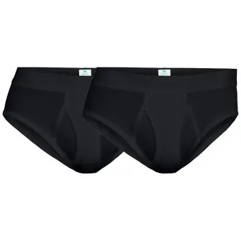 Dovre Dovre 2P Organic Cotton Brief With Fly Svart økologisk bomull Large Herre