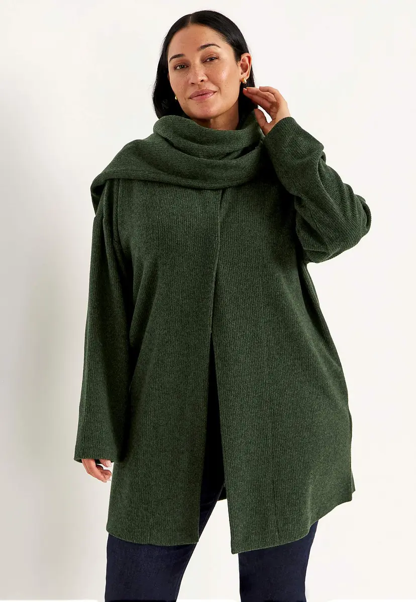 Cellbes of Sweden Supermyk cardigan med avtakbart skjerf