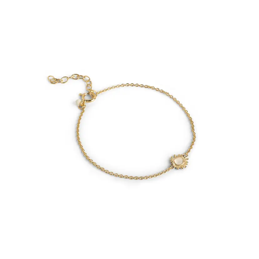 Enamel Enamel - Sunshine Daisy armbånd i forgyldt med emalje - B146G-Daisy