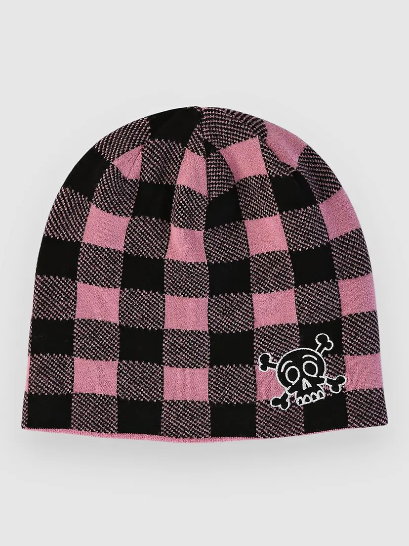 Sheisty Sheisty Buffalo Plaid Reversible Skully Lue rosa