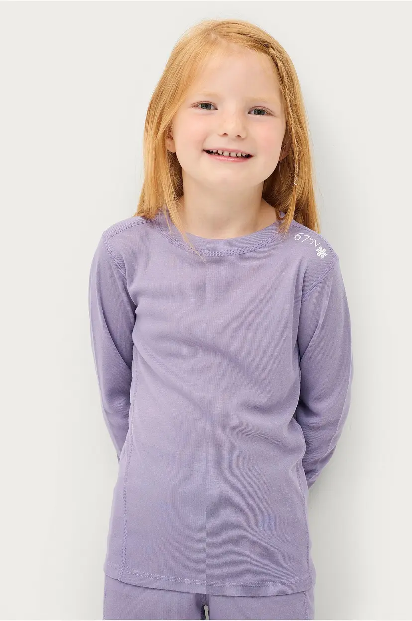 Áhkká Undertrøye LS Tech Tee Kids - Lilla
