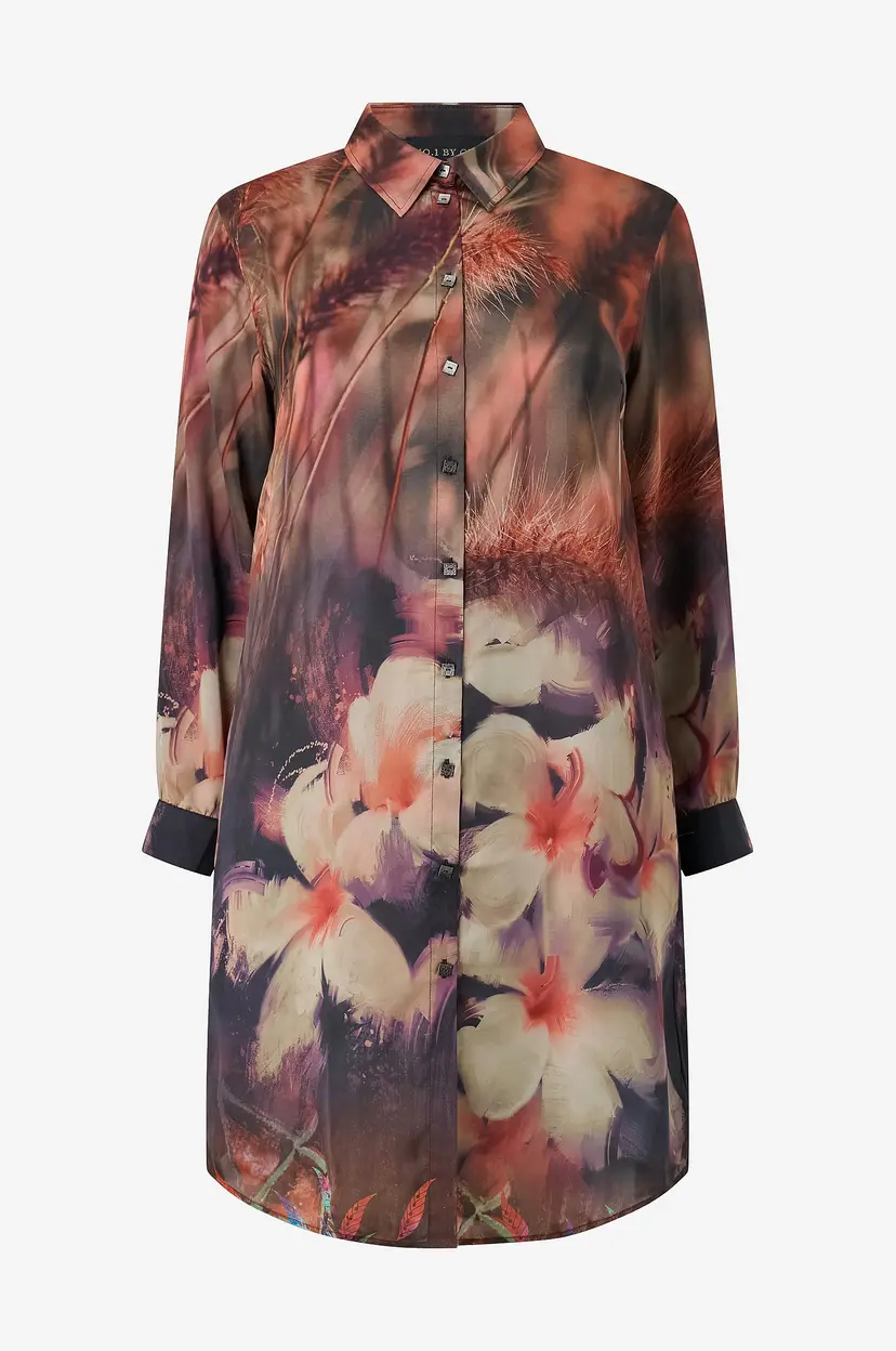 NO. 1 BY OX Skjorte Long loose shirt - Flerfarget