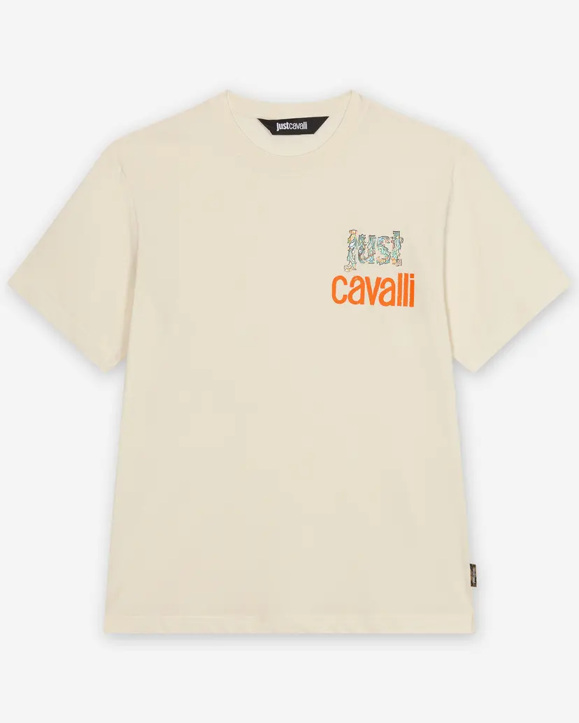 Just Cavalli Just Cavalli R Logo Small Beige T-shirt