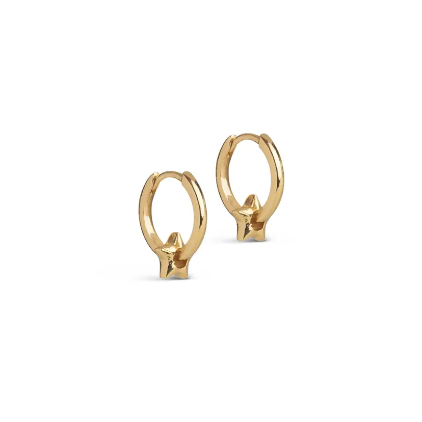 Enamel Enamel - Tokens Star Hoops i forgyldt messing - E491GB-Solid