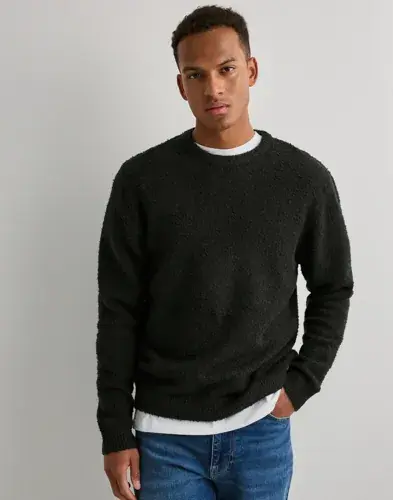 Brand Island Brand Island Marcello Crew Neck Knit Strikkegensere Svart