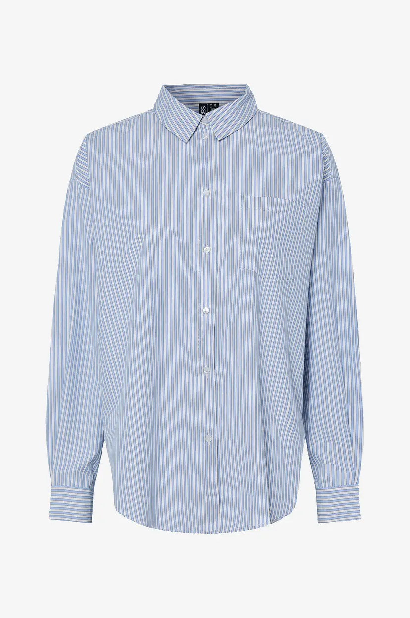Pieces Skjorte pcFemme LS Loose Shirt Wvn - Blå