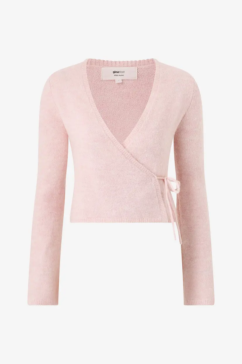 Gina Tricot Kardigan Knitted Wrap Cardigan - Rosa