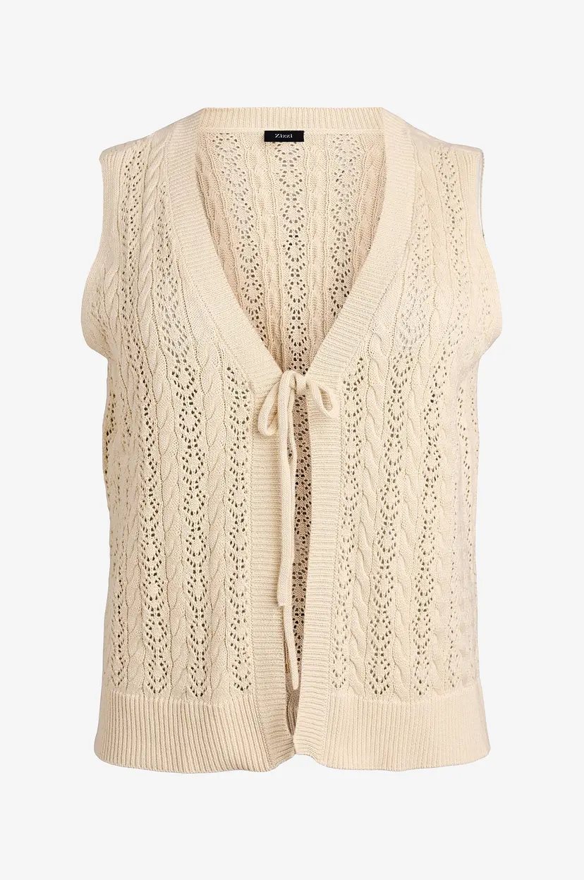 Zizzi Vest mEmmi - Beige