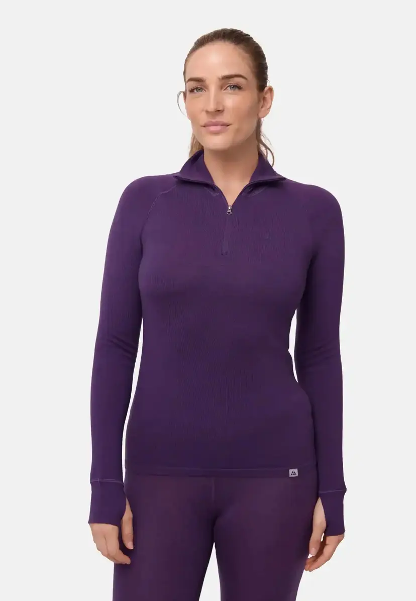 DANISH ENDURANCE DANISH ENDURANCE Merino Half-zip Skiundertrøje, Lilla, S