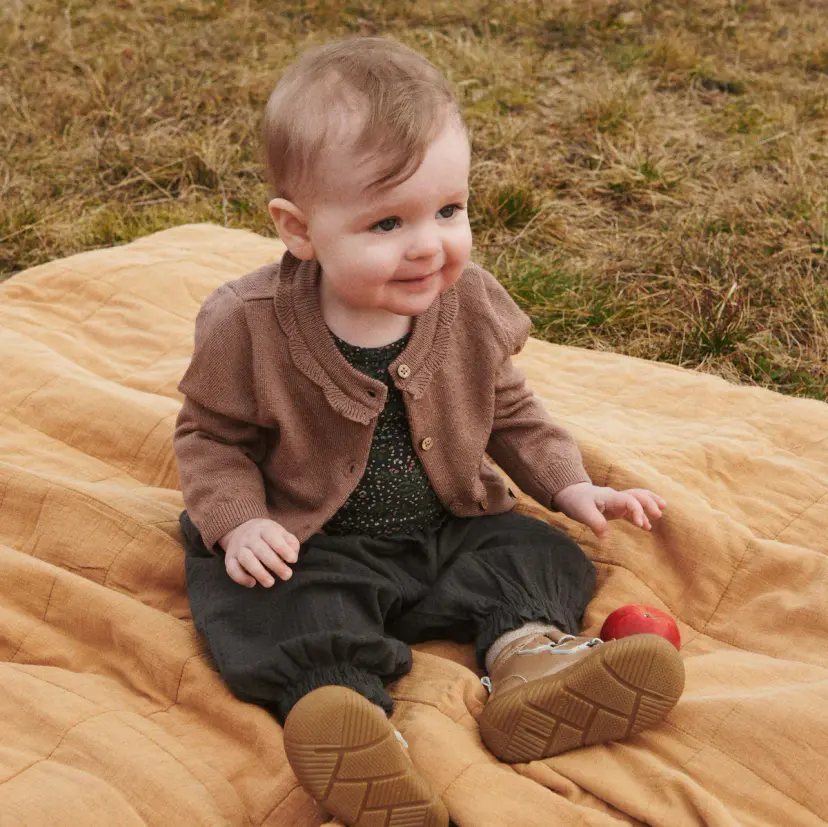 Wheat Wheat Knit Cardigan Amy Berry Dust (92 / 2 år)