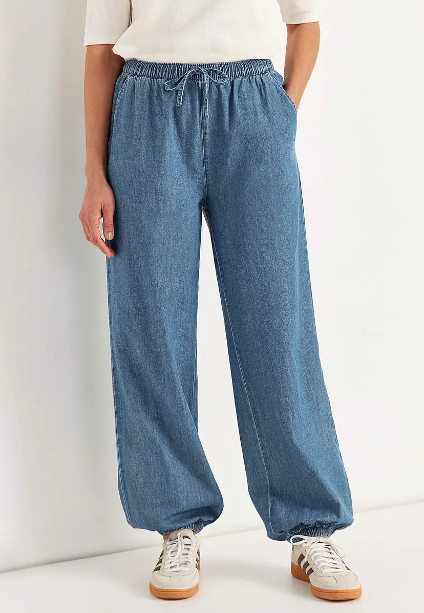 Cellbes of Sweden Ballongbukse i lett denim med høy midje