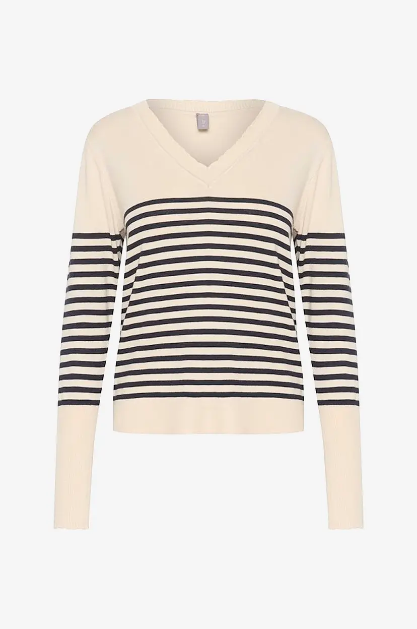 Culture Genser cuAnnemarie Scallop Stripe - Natur