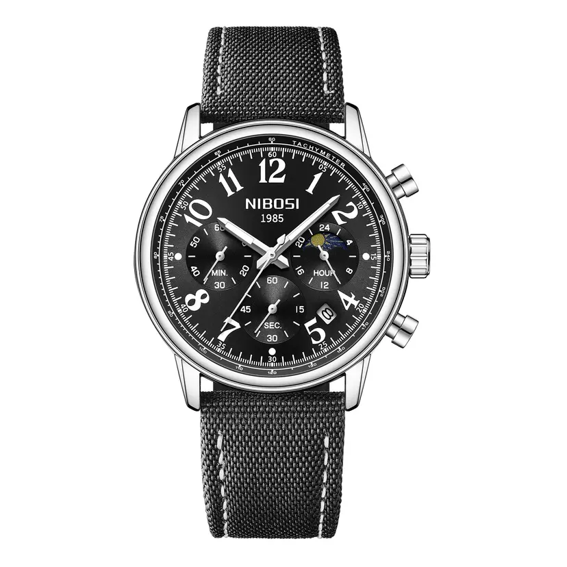 Nibosi Nibosi Aviator Chronograph Black