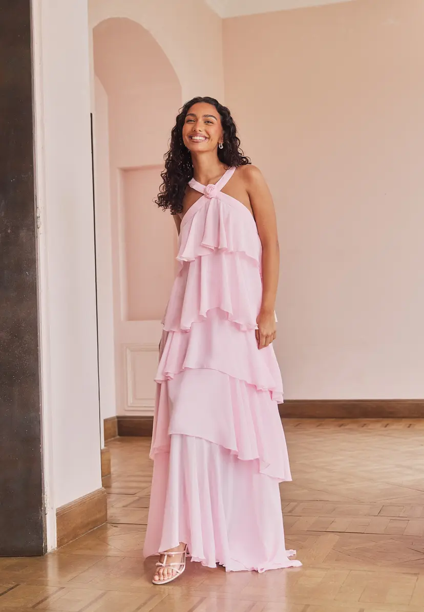 Vero Moda Vmfelicia Sl Ruffle Maxi Dress