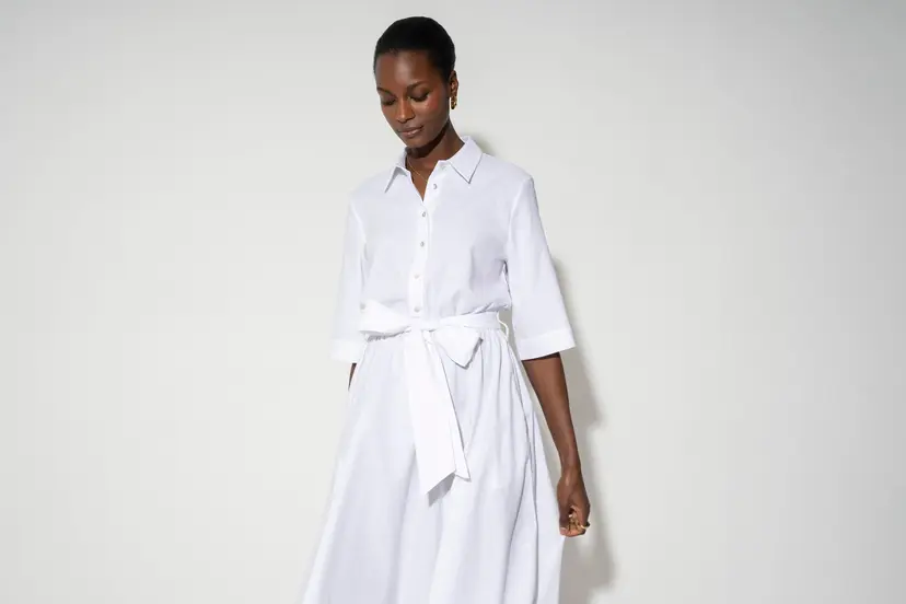 The Shirt Company LE MARAIS DRESS - White, Linen Cotton