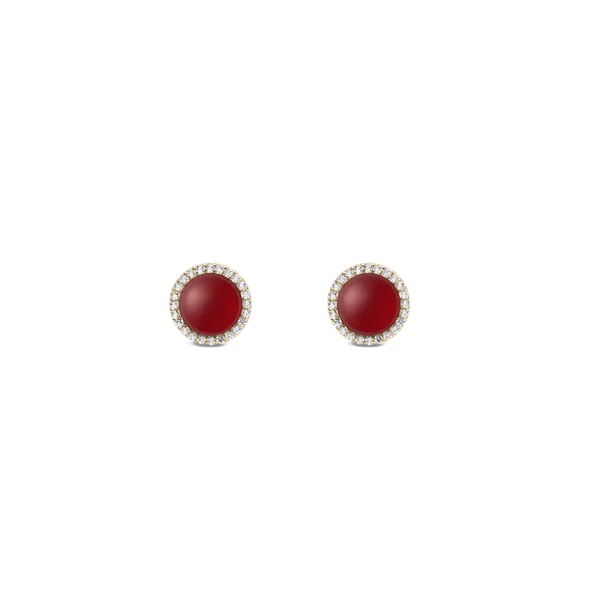 Daniel Wellington Gold Earrings Audrey Red Agathe | DW