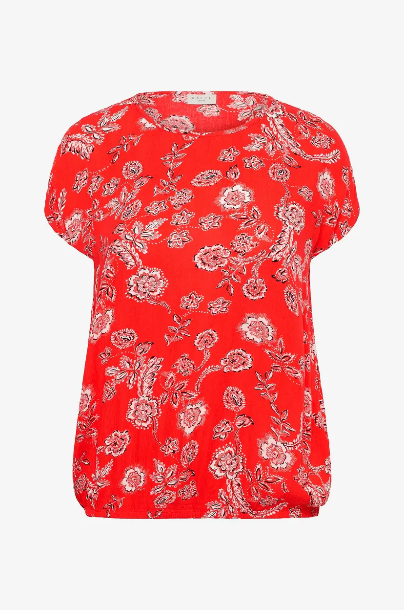 KAFFE Curve Bluse kcVilana Ami Top SS - Rød