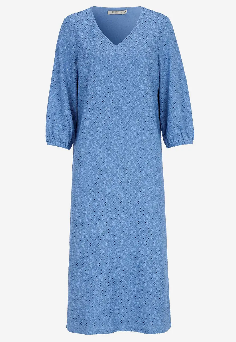 Cellbes of Sweden Jersey-kjole med brodert hullmønster