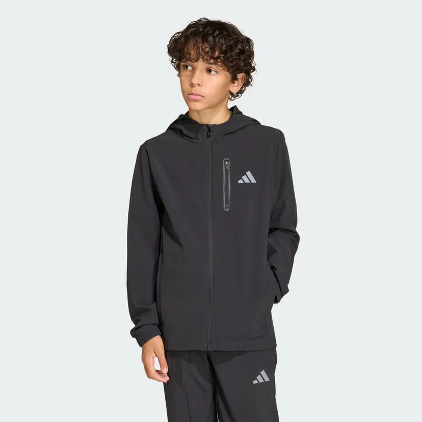 Adidas ADIDAS BOYS HOODED TECH WOVEN JAKKE