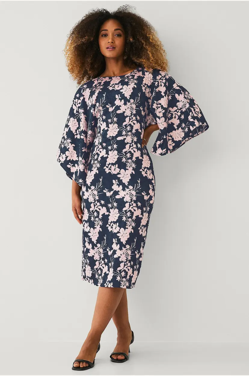 Ellos Collection Kjole (monday) Dress With Wide Sleeves med vide ermer - Blå