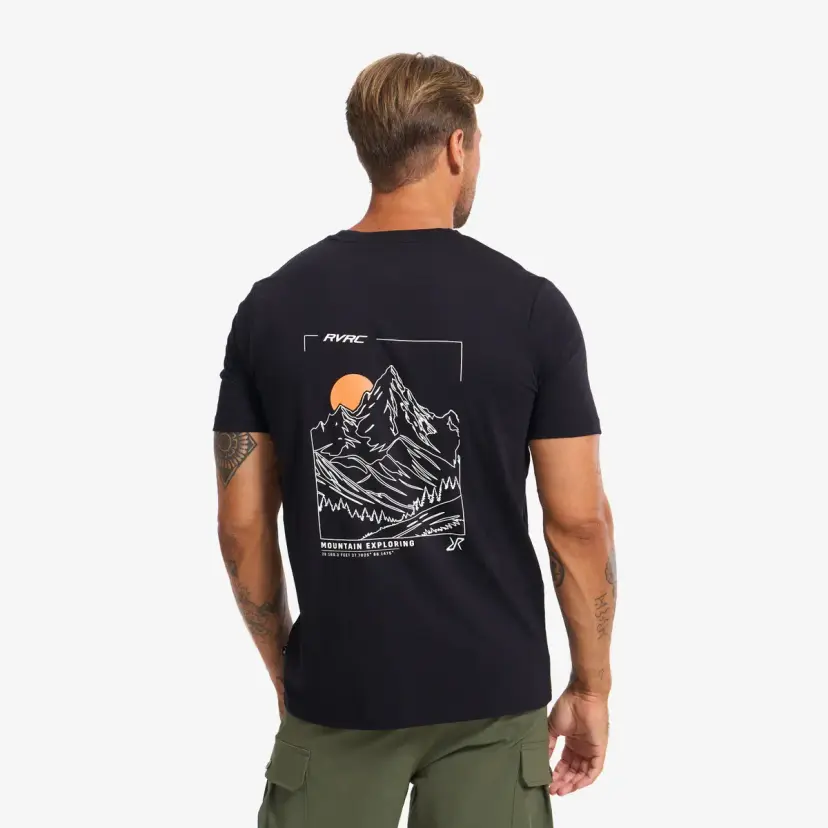 RevolutionRace Easy Graphic T-shirt Herre Black/White