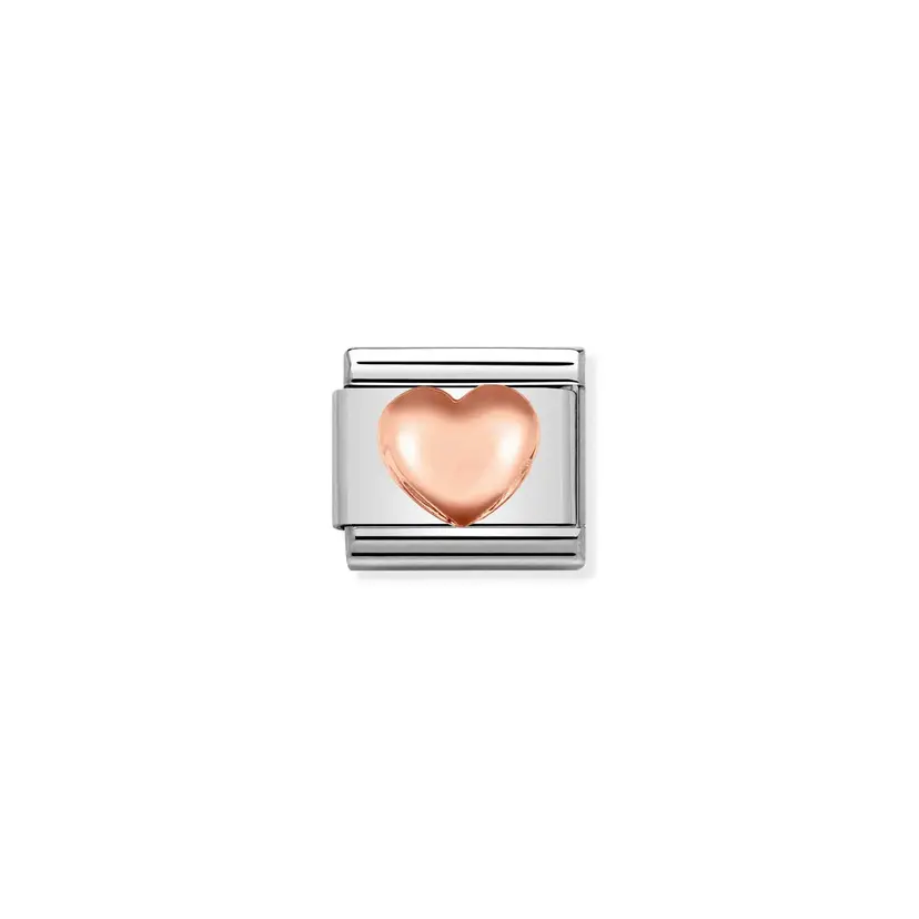 Nomination Raised Heart Rose Gold
