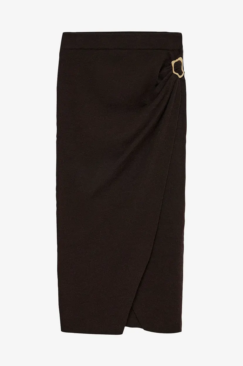 Vero Moda Midi skjørt Vmkacy NW Drape Ankle Skirt - Brun