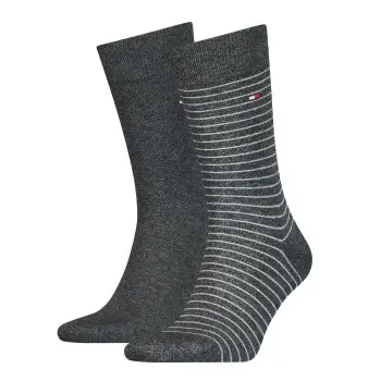 Tommy Hilfiger Tommy Hilfiger Strømper 2P Men Sock Stripe Mørkgrå  Str 47/49 Herre