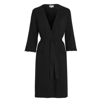 Damella Damella Viscose Plain Wave Robe Svart Bambus Medium Dame
