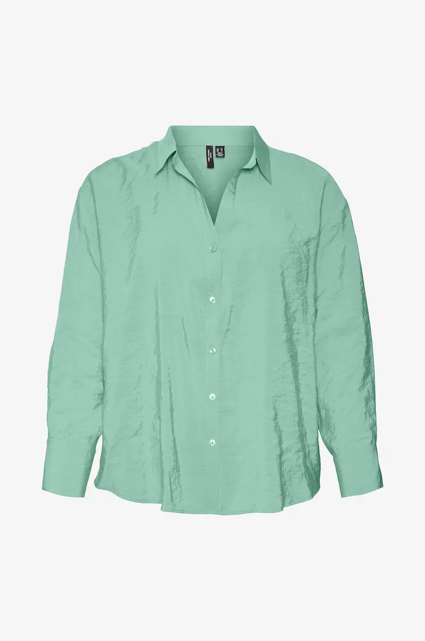 Vero Moda Curve Skjorte vmQueeny LS Oversize Shirt Wvn - Grønn