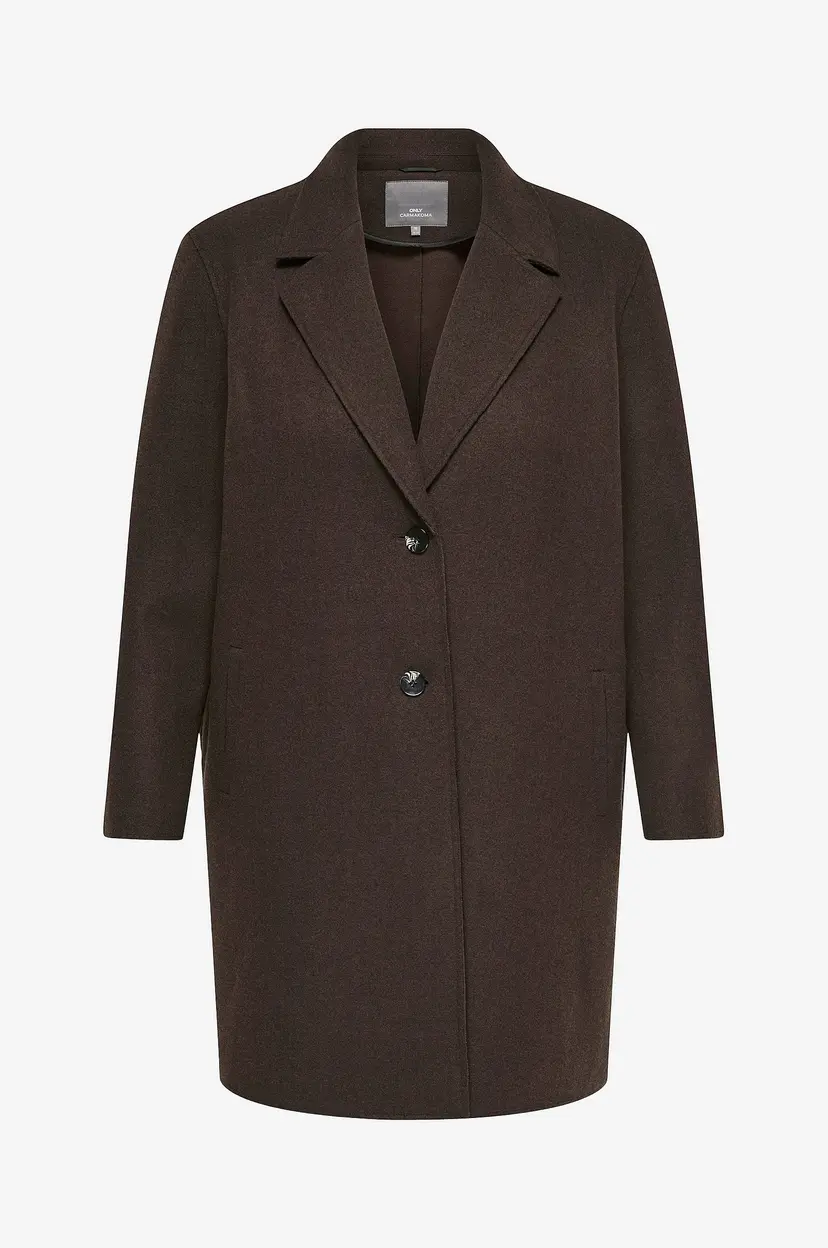 Only Carmakoma Kåpe carNew Carrie Bonded Coat - Brun
