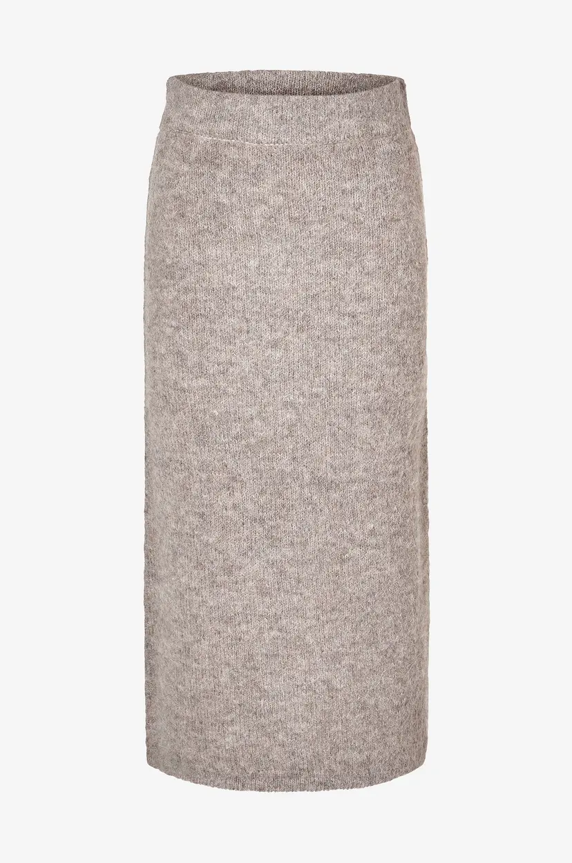 Selected Women Skjørt slfGabella HW Midi Knit Skirt - Grå
