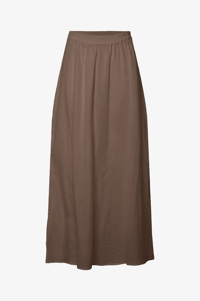 Pieces Maxi skjørt pcSastina HW Maxi Slit Skirt Wvn - Brun