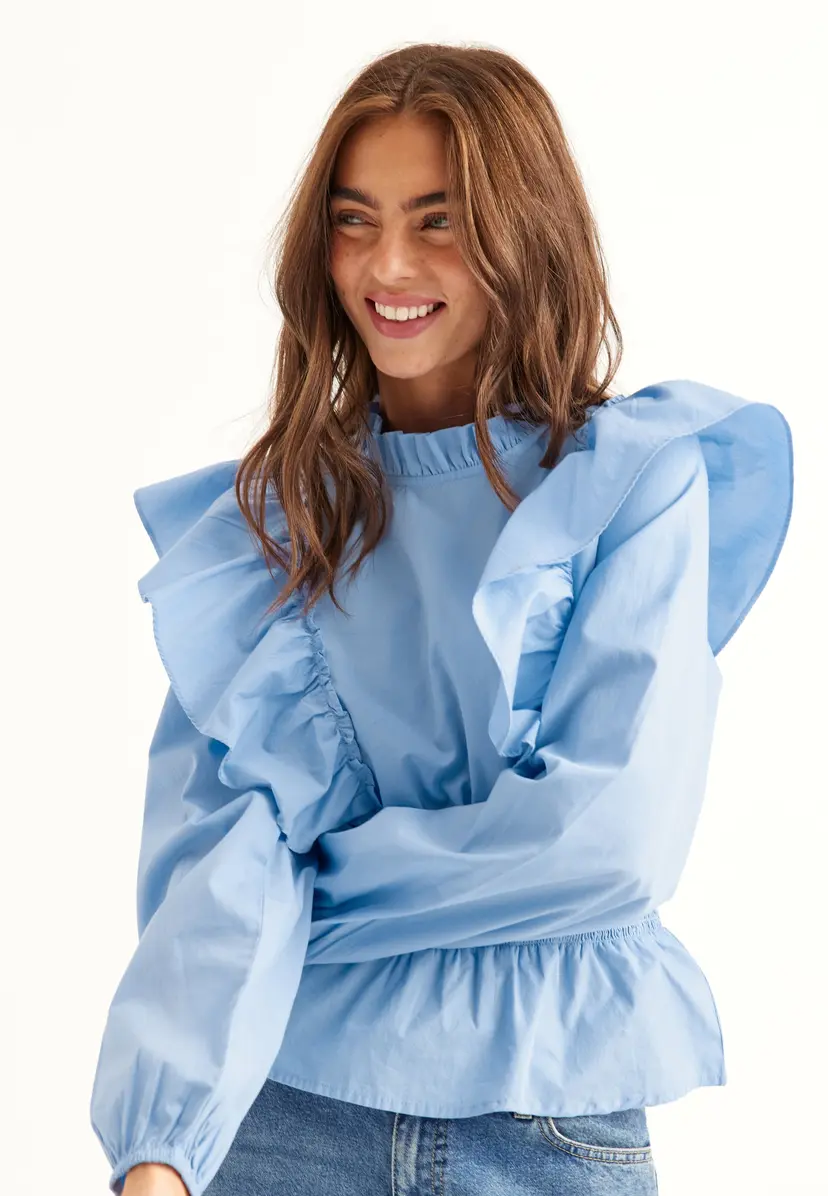 Bubbleroom Cotton Frill Blouse
