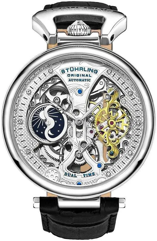Stührling Original Stührling Original Herreklokke 3920.1 Legacy Sølvfarget/Lær Ø46 mm
