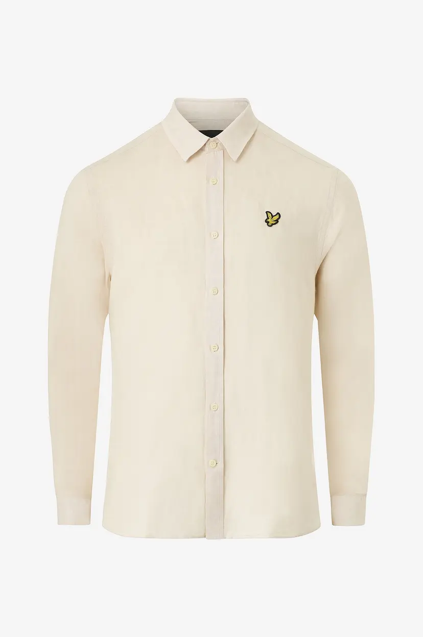 Lyle & Scott Skjorte Long Sleeve Linen Blend Shirt - Beige