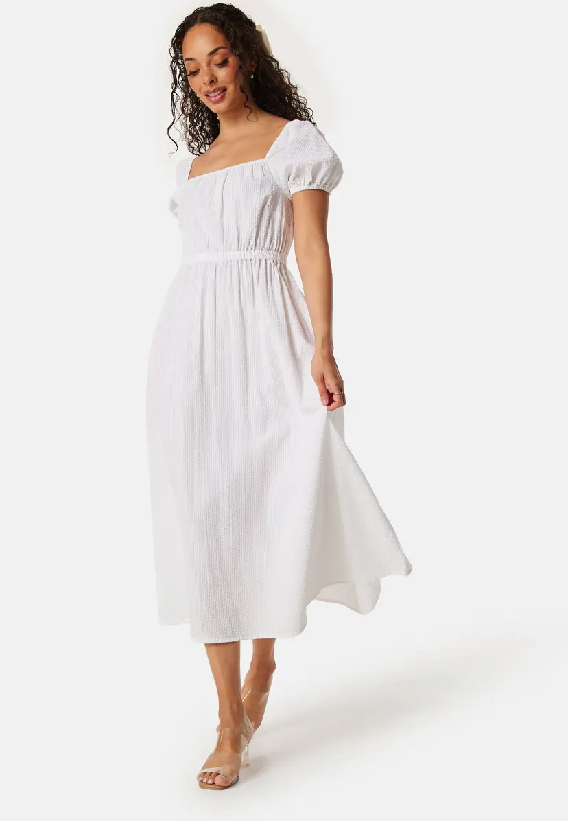 Bubbleroom Puff Sleeve Cotton Dress