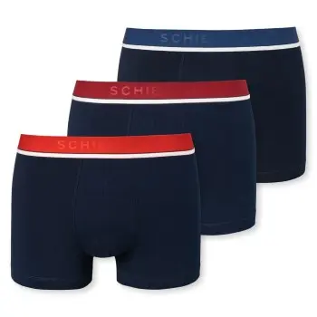 Schiesser Schiesser 3P 95-5 Organic Cotton Rio Boxer Svart/Rød bomull X-Large Herre