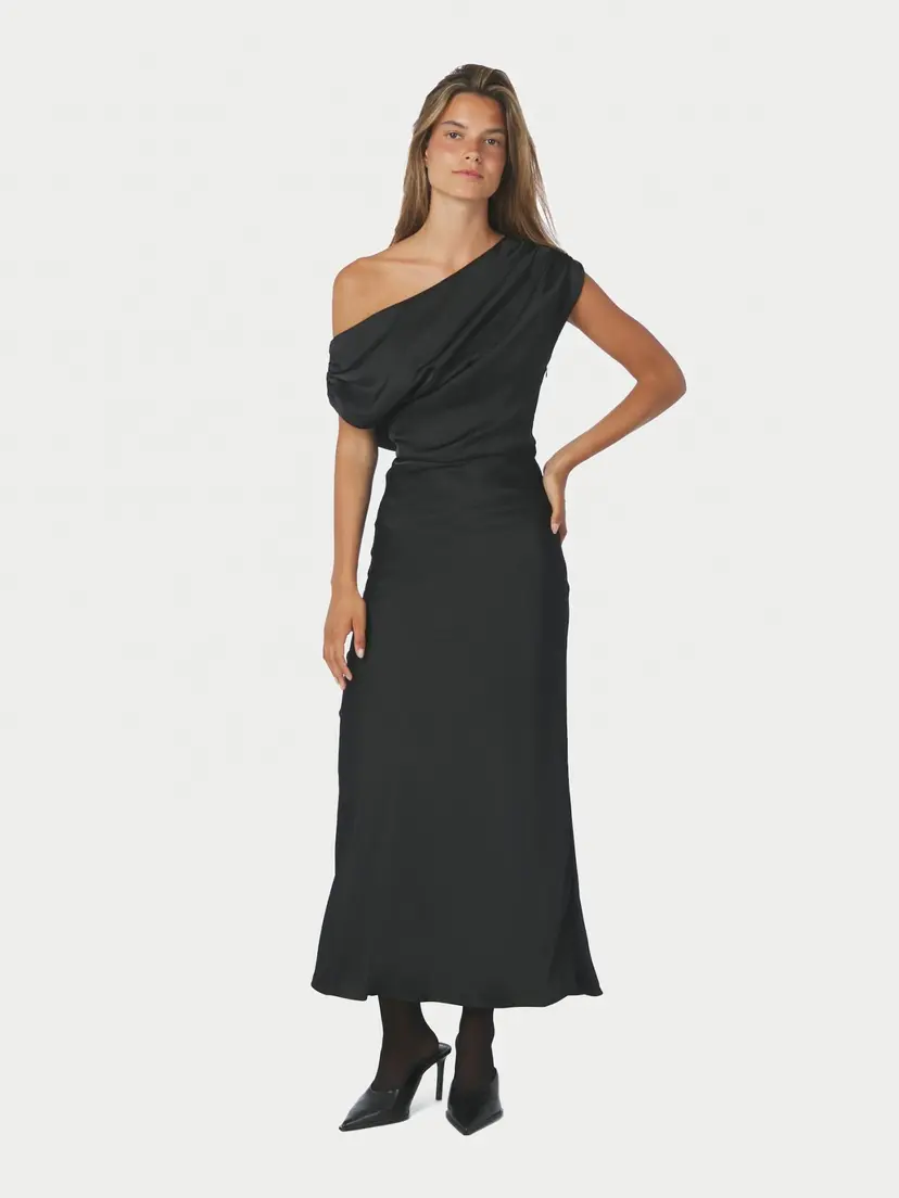 Neo Noir Lilith Heavy Sateen Dress Black - XS