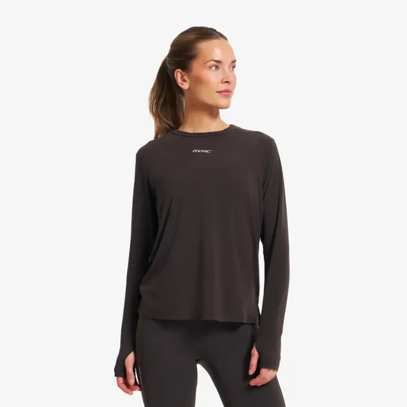 RevolutionRace Progress Active Soft Long-sleeved T-shirt Dame Espresso