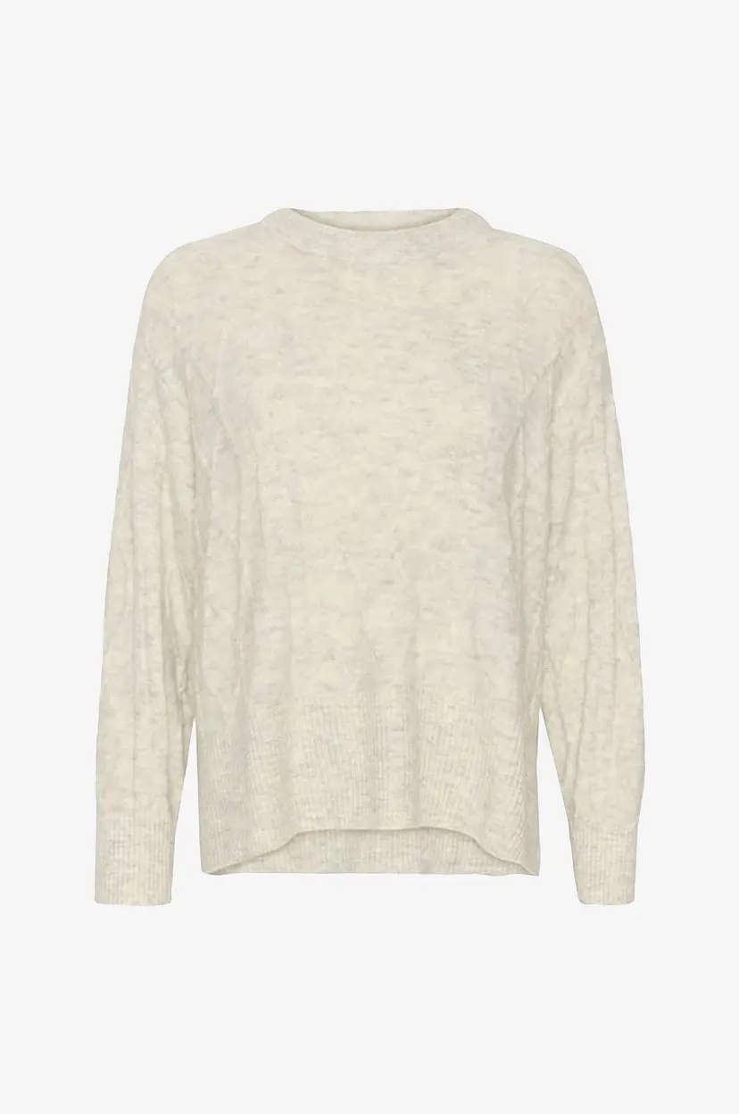 Soaked In Luxury Genser slRakel Cable Pullover - Hvit