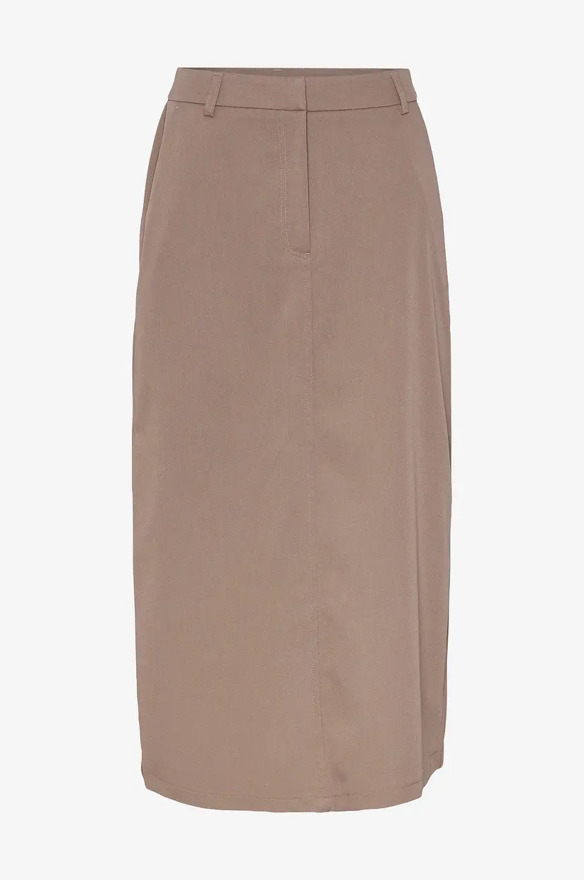 Pieces Skjørt pcMaya HW Midi Skirt - Brun