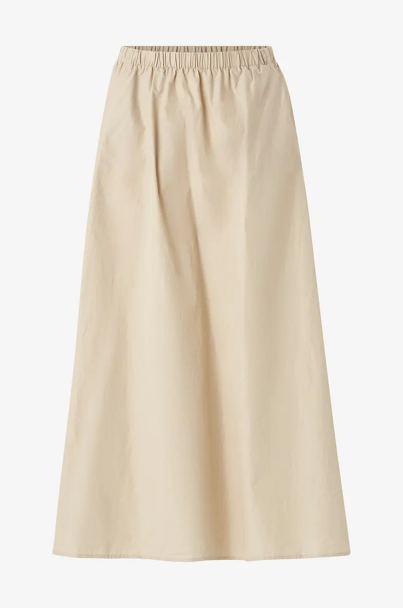 Calvin Klein Skjørt Poplin Pull On Midi Skirt - Beige