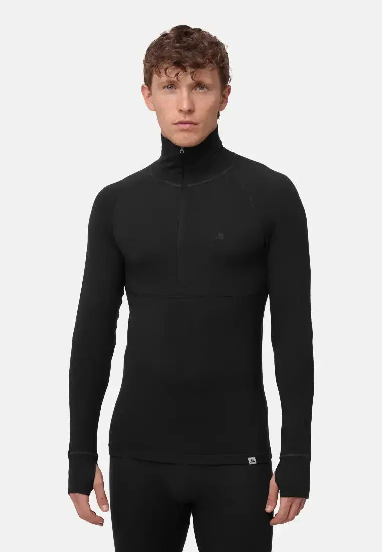 DANISH ENDURANCE DANISH ENDURANCE Merino Half-zip Skiundertrøje, Sort, M