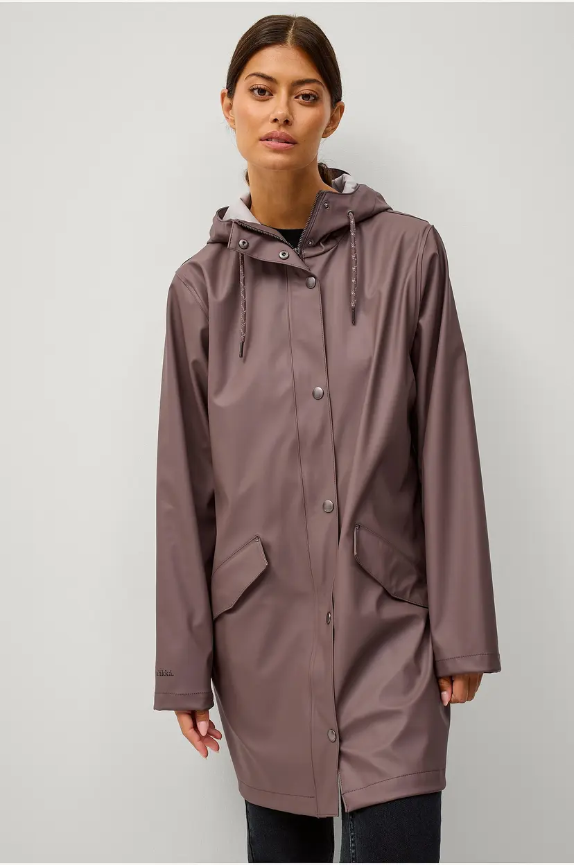 Áhkká Regnjakke PU Parka W - Brun