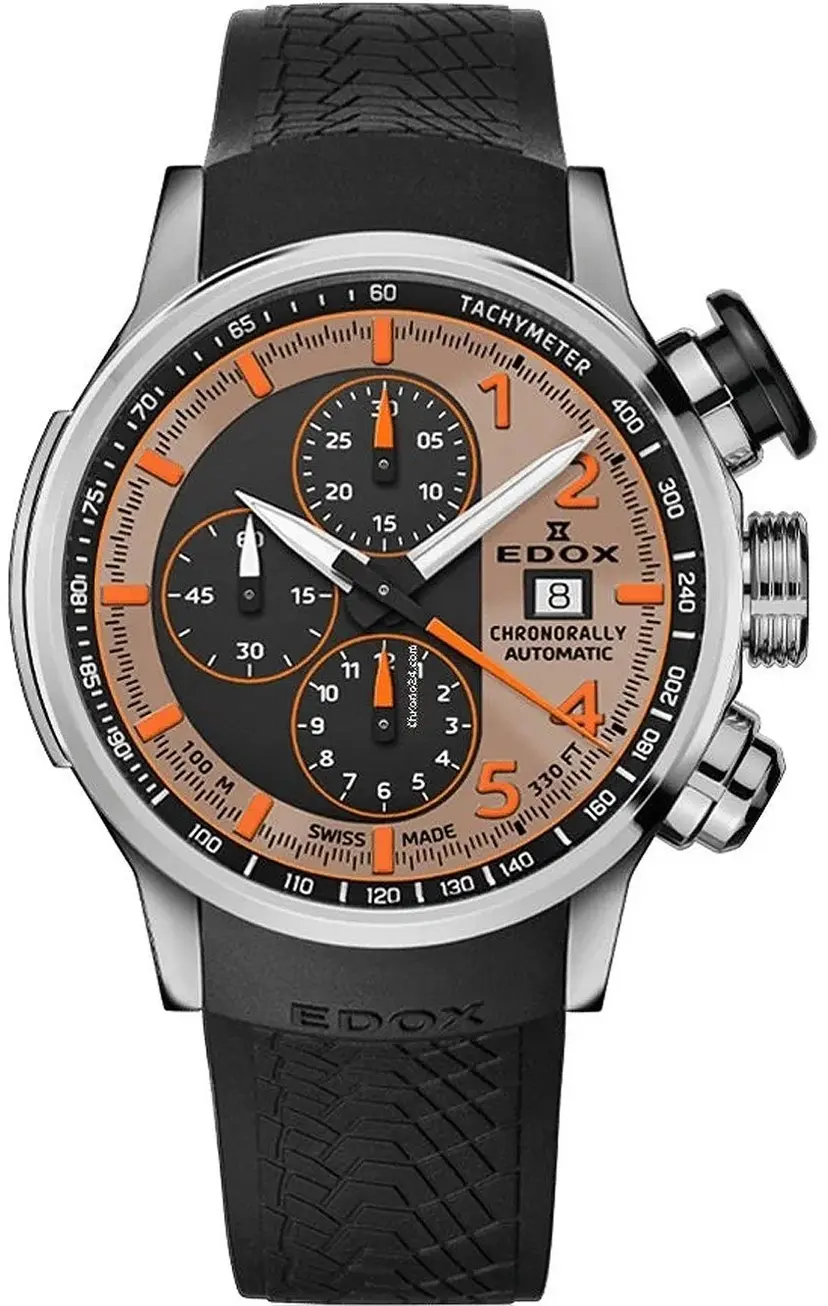 Edox Edox Herreklokke 01129-TNCA-BENO Chronorally Brun/Gummi Ø45 mm