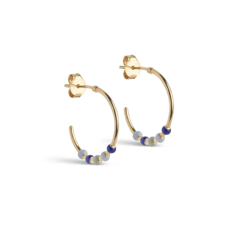 Enamel Enamel - Lola Large Earthtone Hoops i forgyldt messing - E494GB-Earthtone