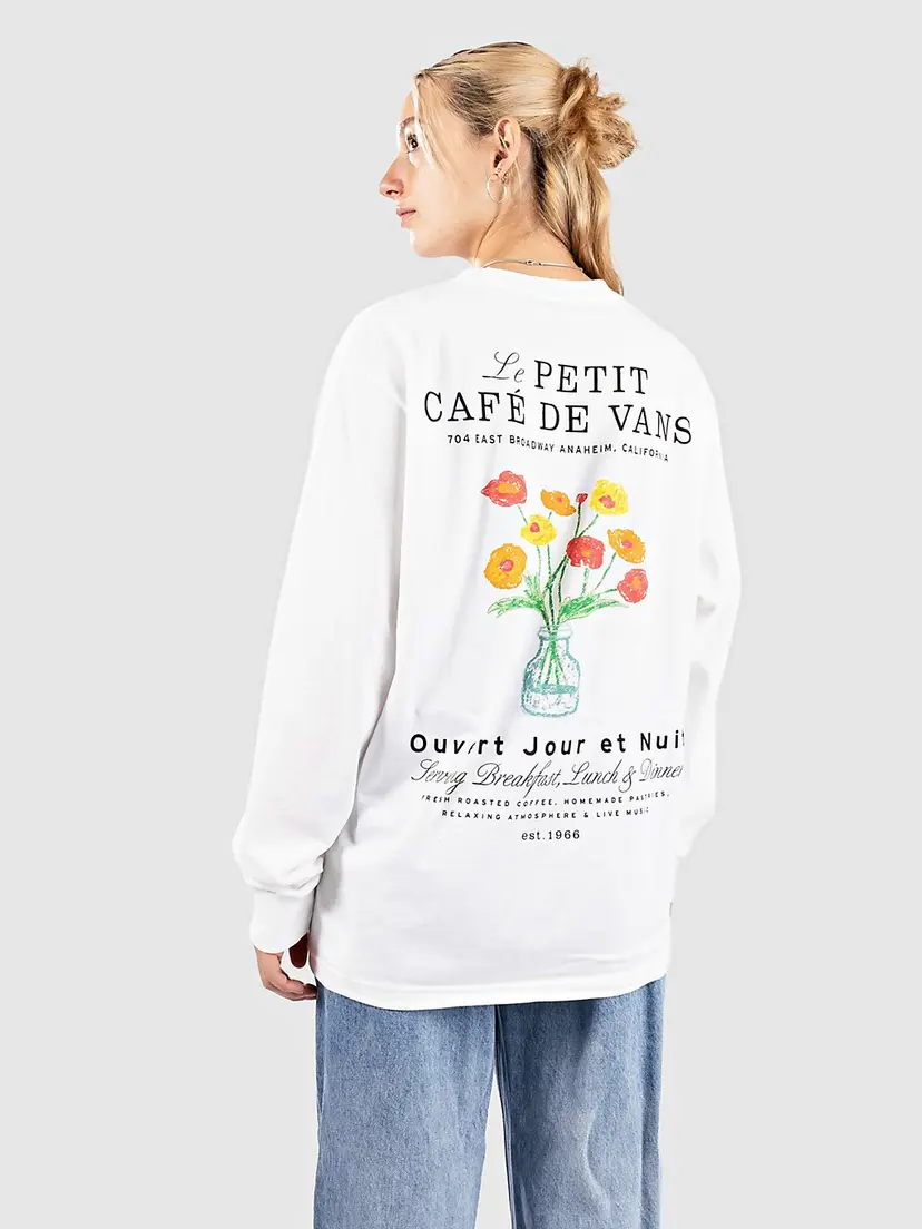 Vans Vans Cafe Langermet T-skjorte hvit