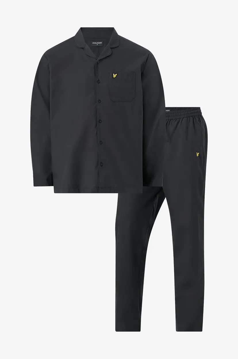 Lyle & Scott Pysjsett Gilmore LS Woven Poplin Pyjama Set - Svart